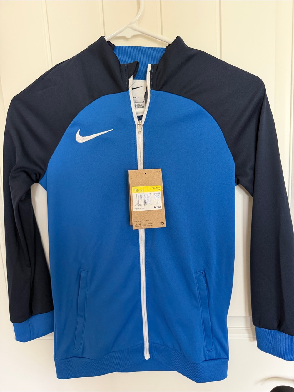 Nike Men’s Blue and Black Zip-Up Windbreaker Jacket